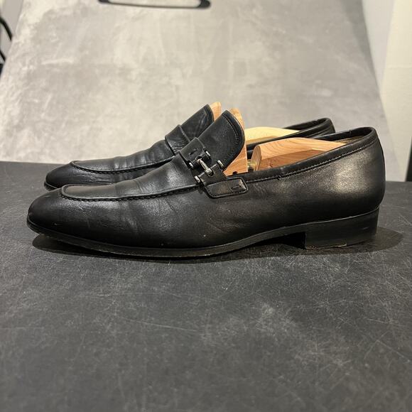Magnanni Lino Dress Shoes Mens 10 Black Leather Bit Loafers Slip On Formal main image 6